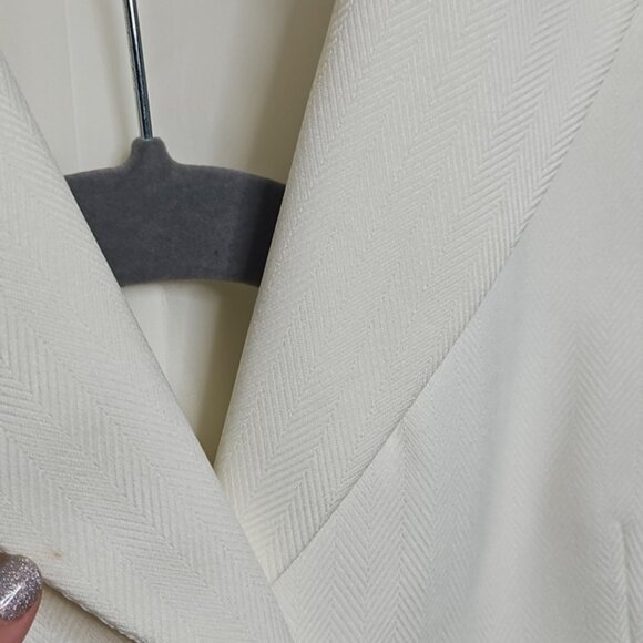 Le Suit 2 Piece Blazer+Pants Set Pant Suit White/off-white Size 10 - Picture 5 of 6